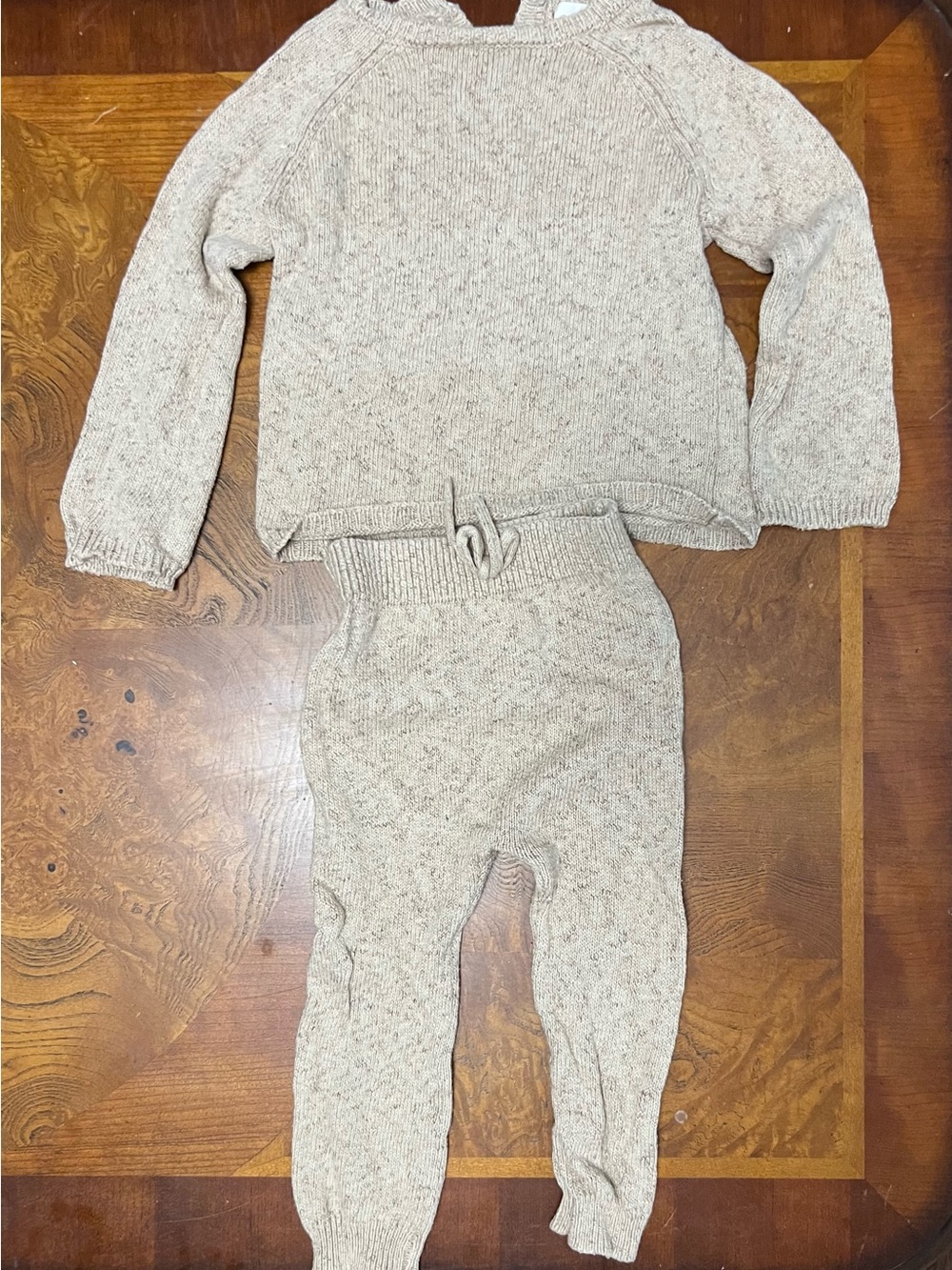 Quincy Mae Gender Neutral Sweater Set - Beige
